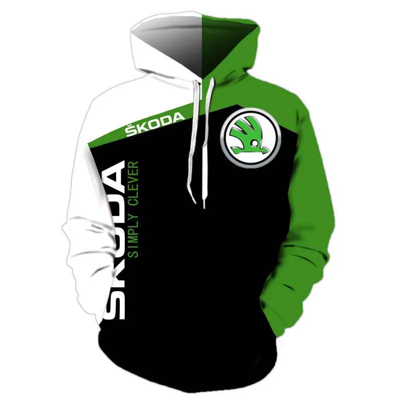 

NEW Men's Spring and Autumn Skoda 3D Digital Print Hoodie Casual Fashion Harajuku Hoodie