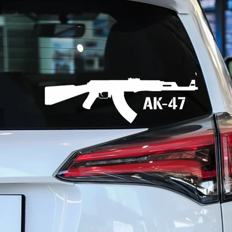 Черный/Серебряный AK 47 винтовка стикеры крутые ноутбука наклейки на автомобиль