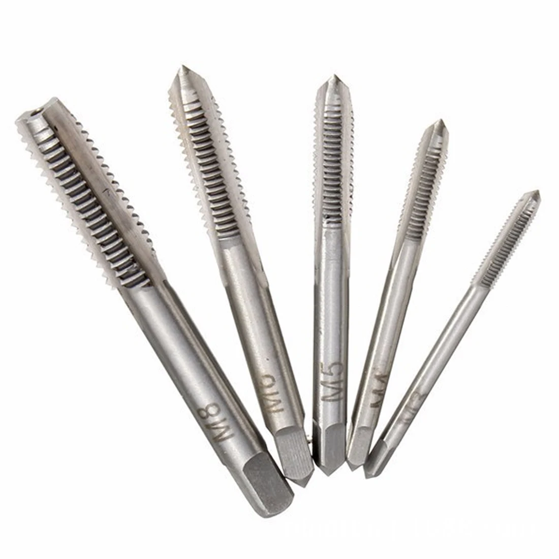 5PCS Thread Tap Wrench M3 M4 M5 M6 M8 Machine Spiral Point Straight Fluted Screw Thread Metric Plug Hand Tap Drill Set Hand Tool