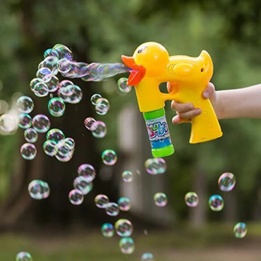 Форма желтой утки Bubble воздуходувка машина игрушка с музыкальным звуком дети мыло