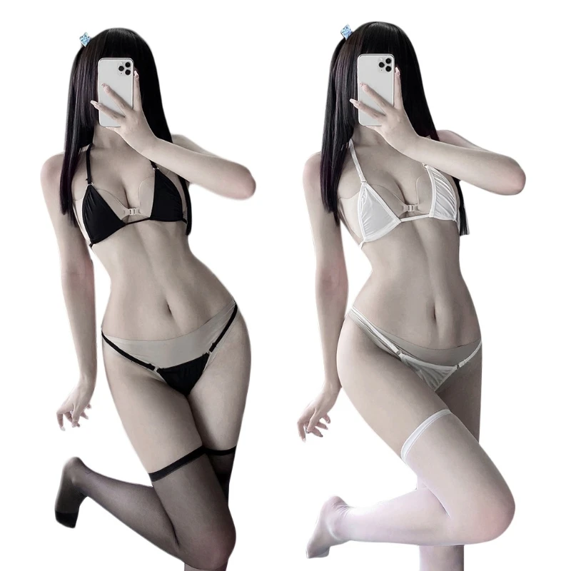 

Женские стринги из вискозы, Эротическое нижнее белье для косплея, сексуальные бикини чулки для девочек 85WE