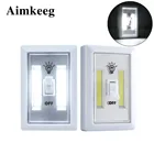 Магнитный COB Светодиодный настенный оригинальная Ночная подсветка ночник беспроводные питание от батарейки Сверхъяркие светильники для кабинетный гараж спальня