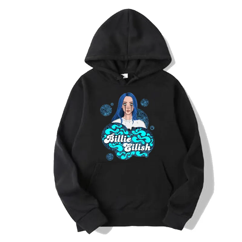 QZHIHE Billie Eilish Fashion Printed Hoodies Women/Men Long Sleeve Hooded Sweatshirts Hot Sale Casual Trendy Streetwear Sweater | Мужская