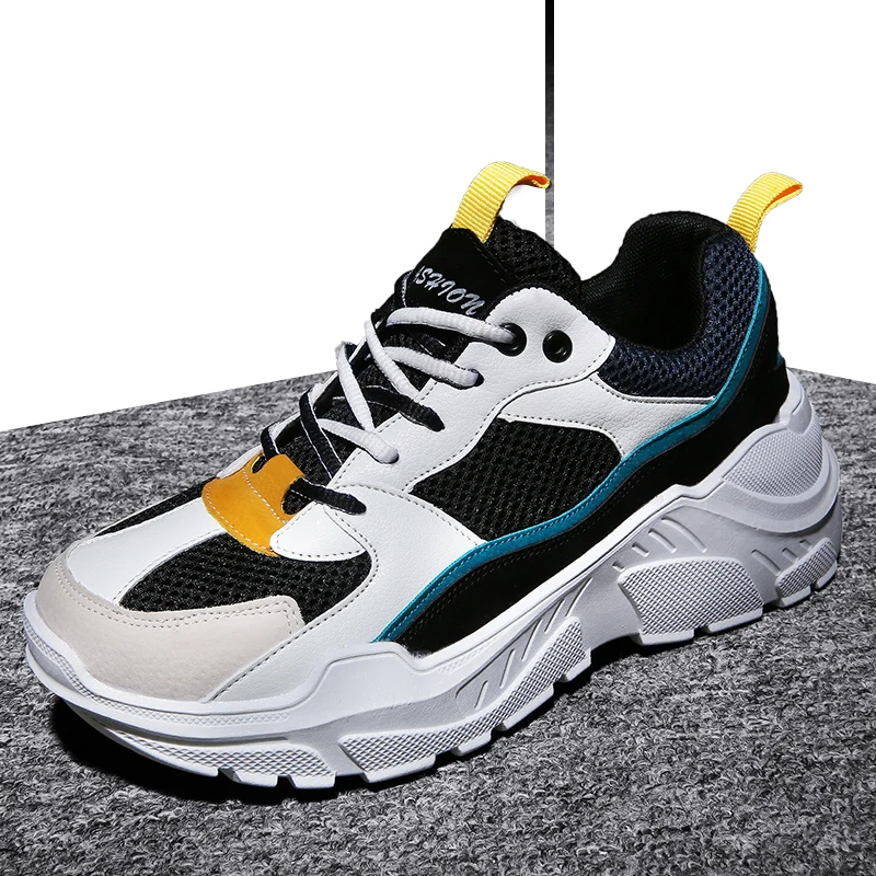 

Outdoor Men Sports Sneakers Thick Sole Couple Shoes Breathable Lace Up Zapatillas Hombre Casual Shoes Fashion Walking Footwear