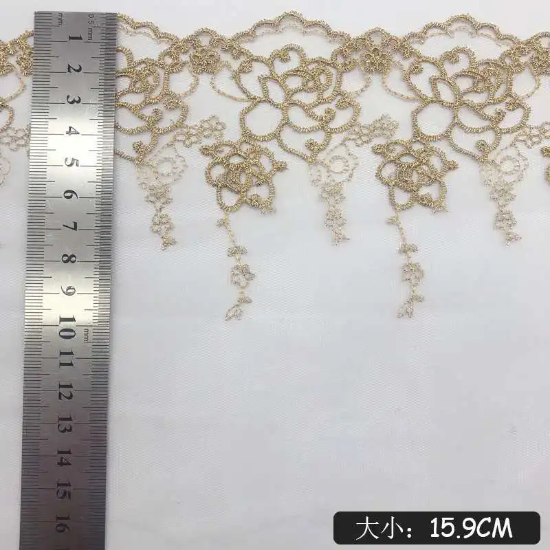 5 ярдов 15 9 см мягкая искусственная золотая нить ткань из полиэстера вышивка шитье