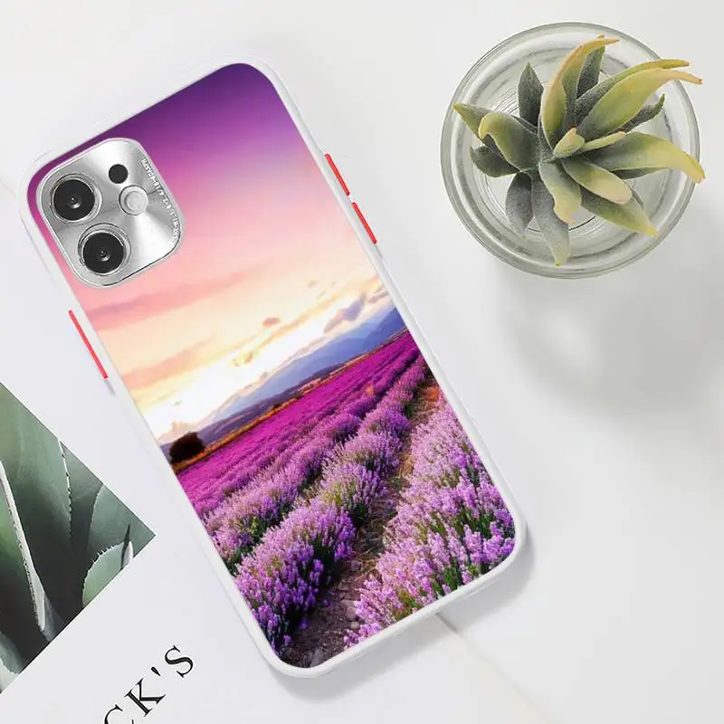 

Purple flower Dandelion Lotus Lavender Phone Case For iPhone 12 11 Mini Pro XR XS Max 7 8 Plus X Matte transparent White Cover
