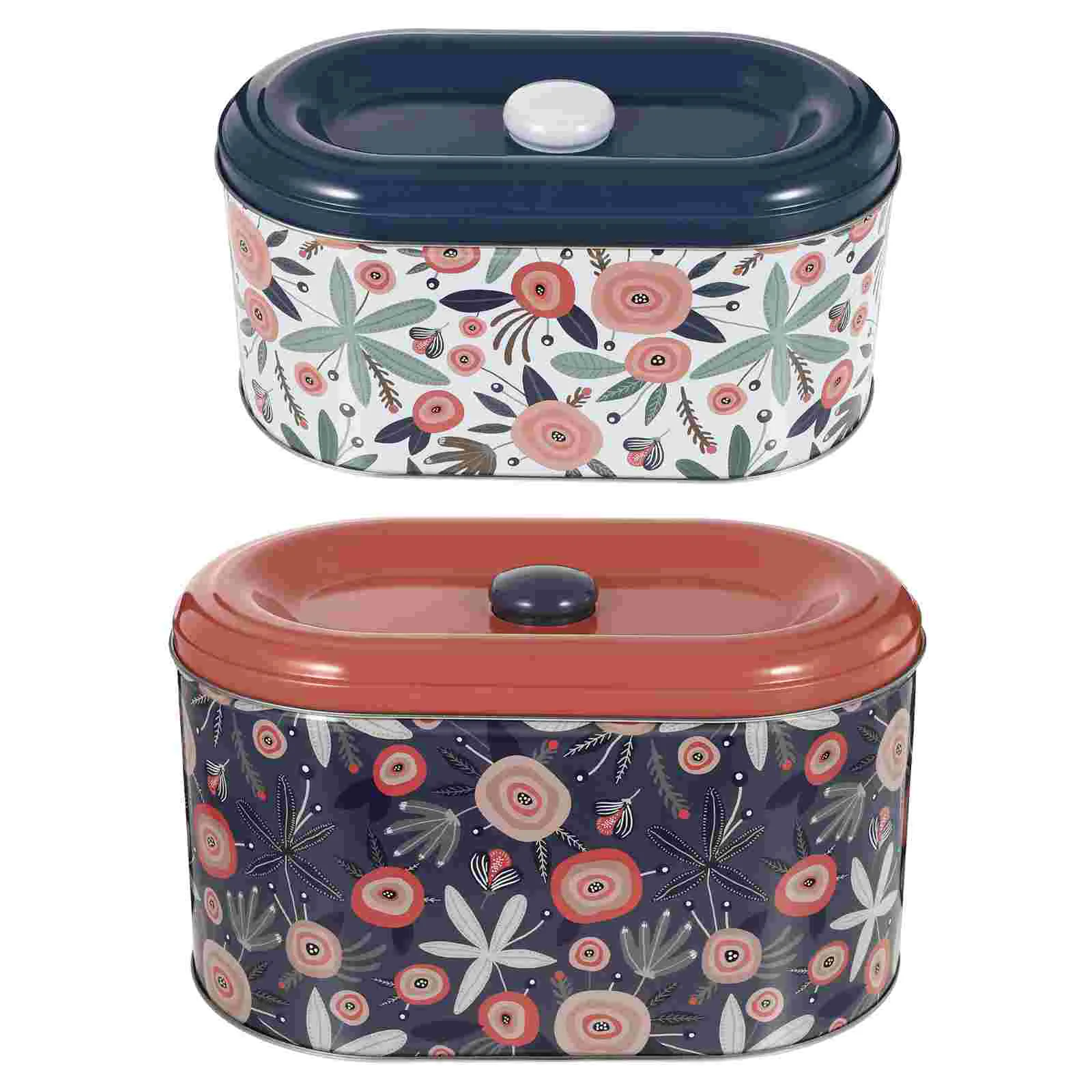 

2 Pcs Multifunctional Item Storage Boxes Tin Boxes With Lids Candy Boxes (Colorful)