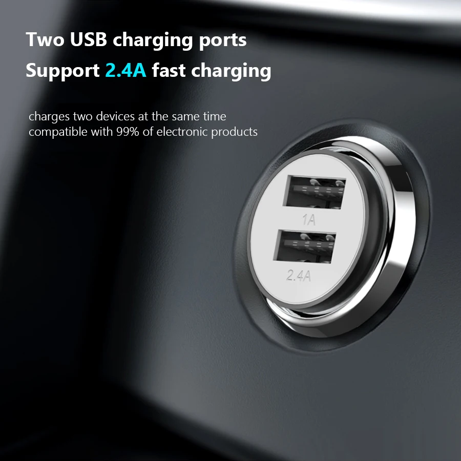 Фото Автомобильное зарядное устройство с двумя USB портами 2 4 А Зарядные устройства для Автомобильное зарядное устройство с двумя USB портами 2 4 А Зарядные устройства для