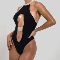 2021 new sexy black suspender one piece swimsuit womens slim swimsuit push up swimsuit summer beachwear womens white swimsuit