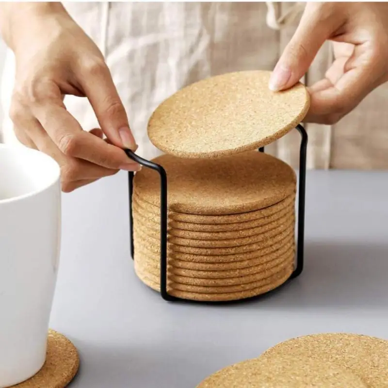 5/3 pcs Natural Round Wooden Slip Slice Cup Mat Coaster Tea Coffee Mug Drinks Holder for DIY Tableware Decor Durable Pad