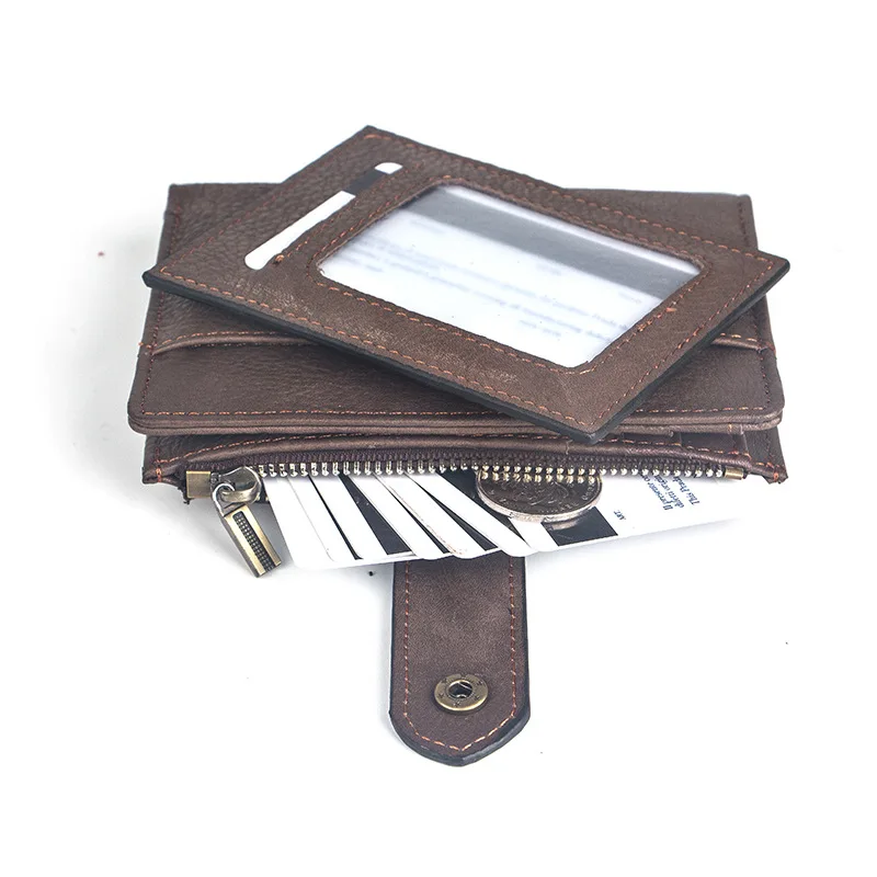 Кожаный кошелек Модный женский с рчид короткий на молнии пряжкой сумка для