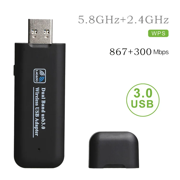 AAAJ-Беспроводной WI-FI адаптер 1200 Мбит/с USB двухдиапазонный 802.11Ac RTL8812BU антенна для