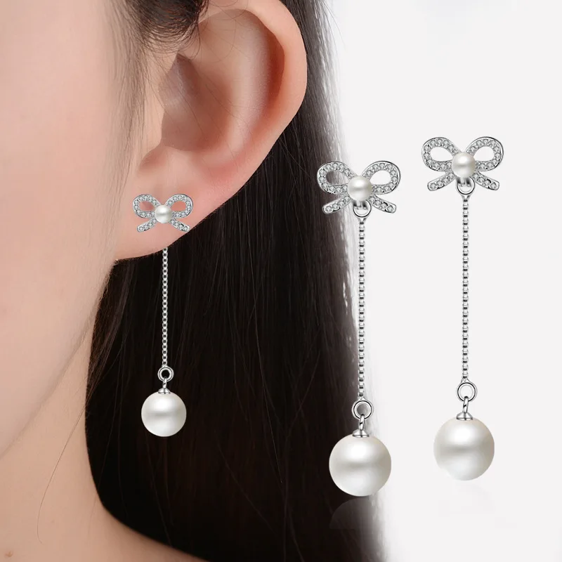 Женские серьги кисточки из серебра 925 пробы с фианитами|Серьги-подвески| |