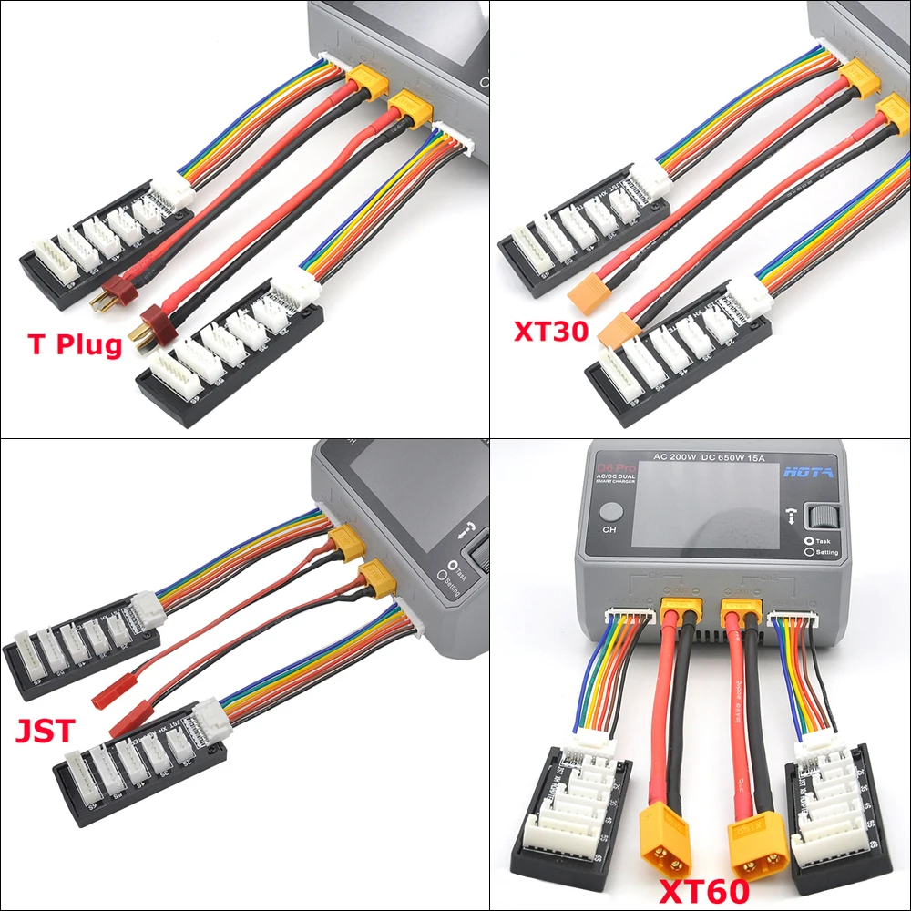 Зарядный кабель XT60/XT30/JST/T Plug 2-6S плата балансировки JST-XH совместима с зарядным