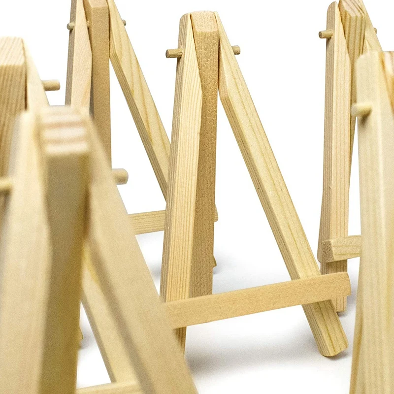

25 Pieces of Mini 5 Inch Wooden Easel. Business Cards, Display Photos, Small Canvases, Classroom DIY Arts and Crafts