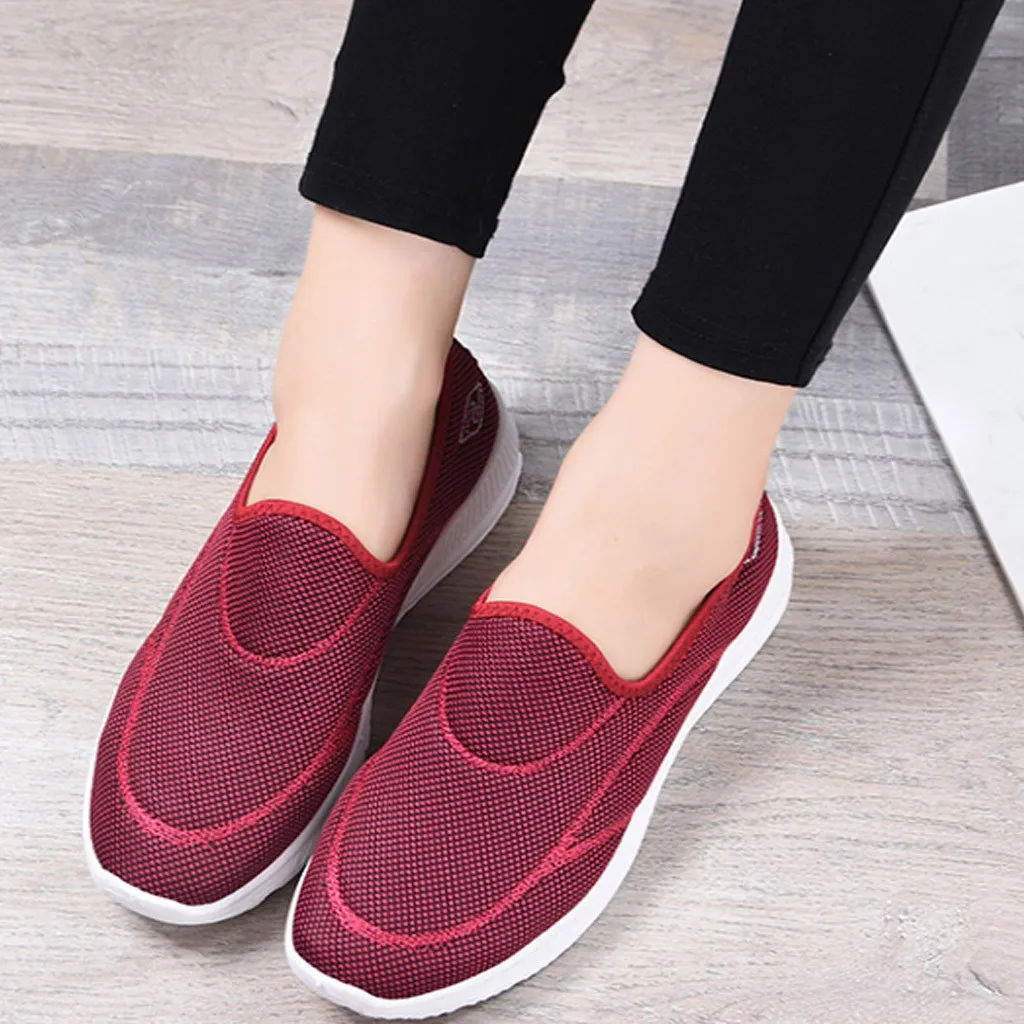 Модная женская обувь на плоской подошве повседневная спортивная из сетчатого