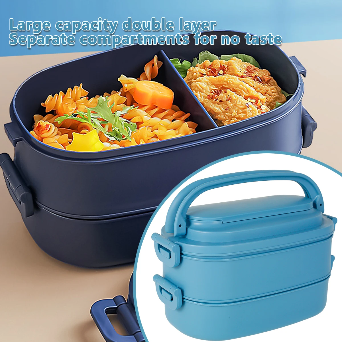 

Double Layer Compartment Lunch Box Microwave Safe Sealed Bento Case For Kids and Adults Portable Food Container Leak-proof Box
