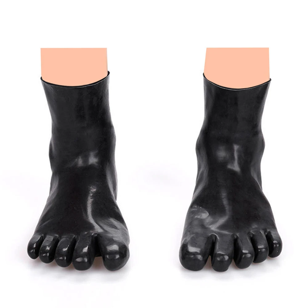 Носки для БДСМ из натурального латекса короткие закрывающие пятью пальцами