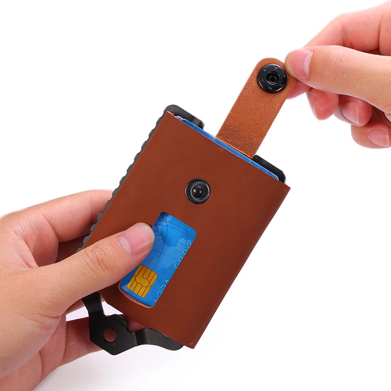 Rfid Card Holder Men Wallets Purse Money Bags Metal Genuine Leather Slim Thin Mini Hand Wallet Hasp Walet Dropshipping 2020 New | Багаж и