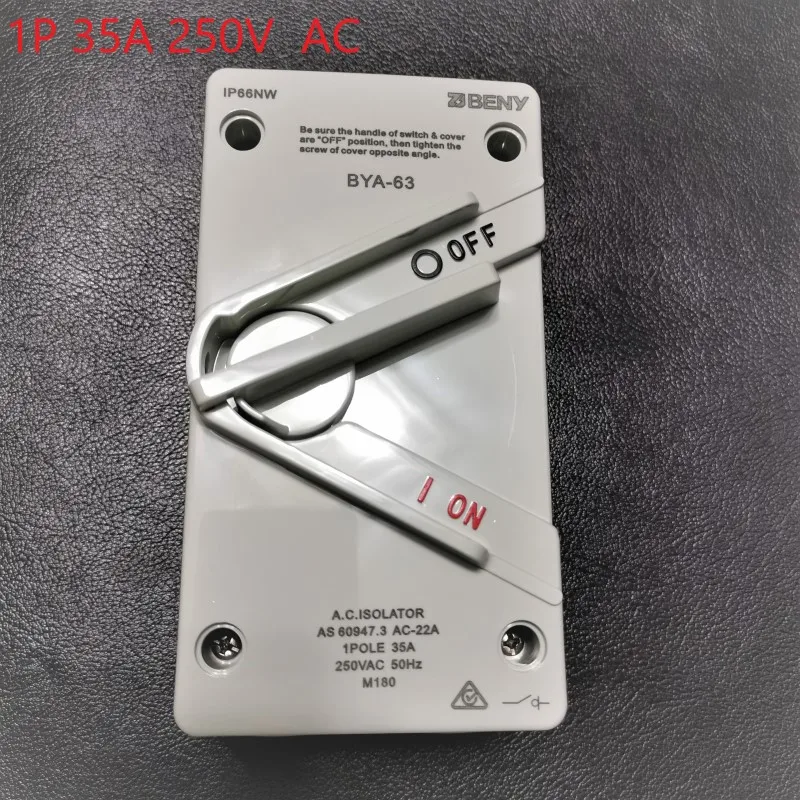 

SAA одобренный IP65 PV солнечный AC изолятор 1p 35A AC изолятор 250V вращающийся изолятор лучшее качество 5 лет гарантии