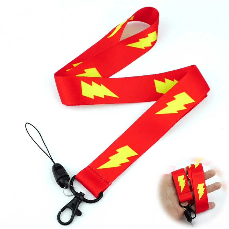 Shazam красный ремешок для шеи Мобильный телефон камера ID значок держатель ткань