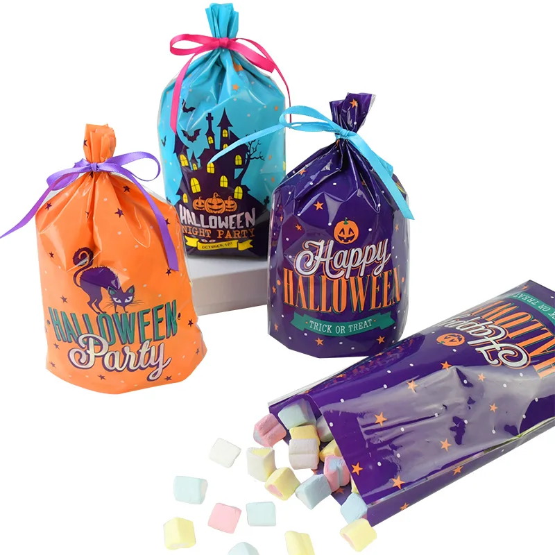 40 шт. пластиковые подарочные пакеты конфетные для Хэллоуина вечерняя сумка