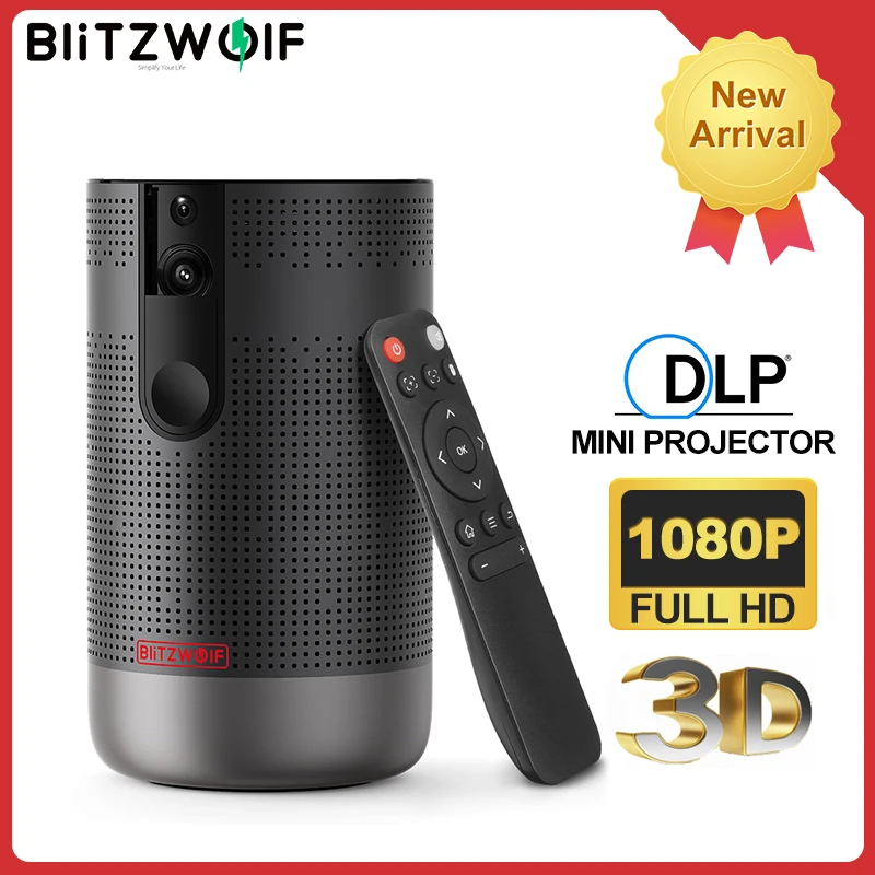Проектор BlitzWolf BW-VP4 1920x1080 Full HD Android 7 1 (2 ГБ + 16 ГБ) 5G Wi-Fi проектор DLP поддержка 4K 3D зум
