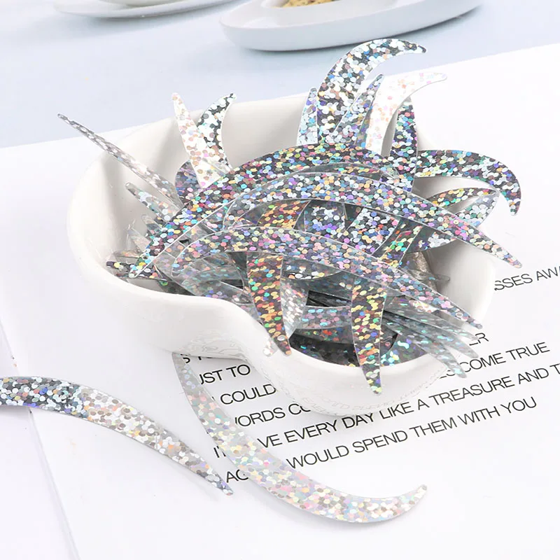 100 шт. большие блестки 7*55 мм голограмма лазерный крючок форма ПВХ Кот свободные