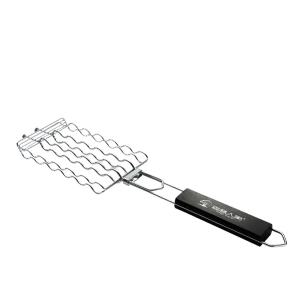 

Metal Handle Anti Scald Camping Grilling Basket Outdoor Tool Picnic Barbecue Accessories Sausage Cookware Nonstick BBQ