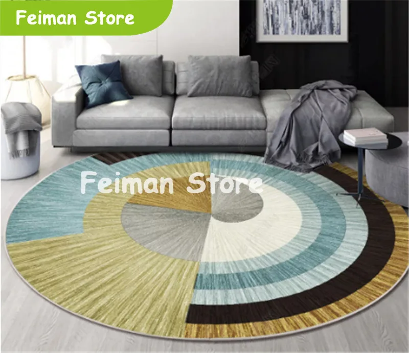 Нордические геометрические круглые ковры для коврик гостиной Большие размеры