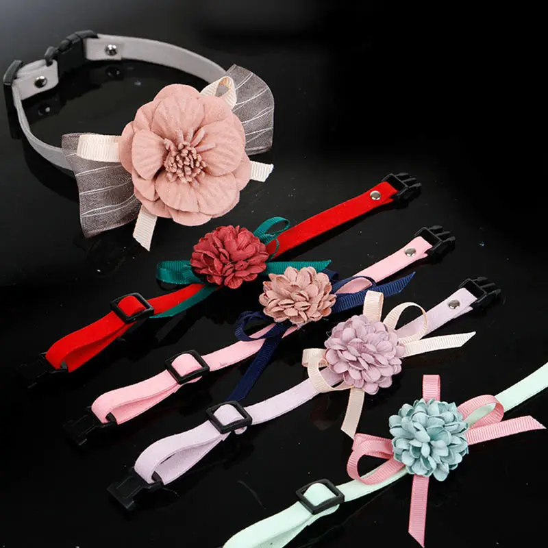 Ходовой ошейник AU08 для домашних животных красивый аксессуар с цветами кошек и