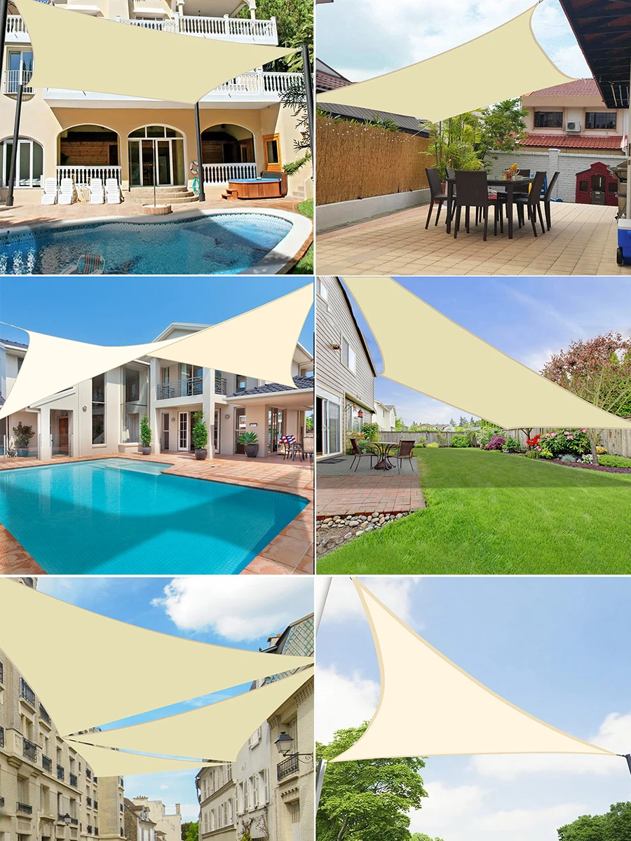 Billig 4x6m 4200D Wasserdichte Polyester Sonnensegel Garten Terrasse Baldachin Schwimmen Sonne Schatten Camping Hof Segel Markise Garten Sonnenschirm