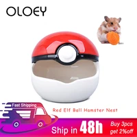red elf ball hamster house ceramic nest bed for grizzly hedgehog guinea pig open shell colling house for small pet product