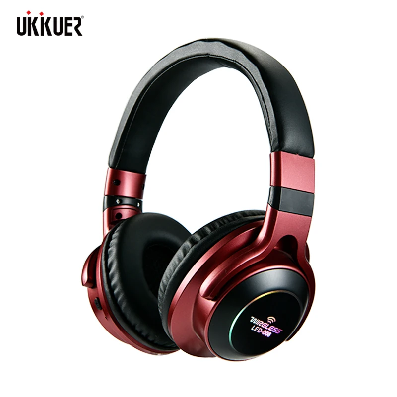 UKKUER светодиодный светильник беспроводные Bluetooth наушники 3D стерео с микрофоном