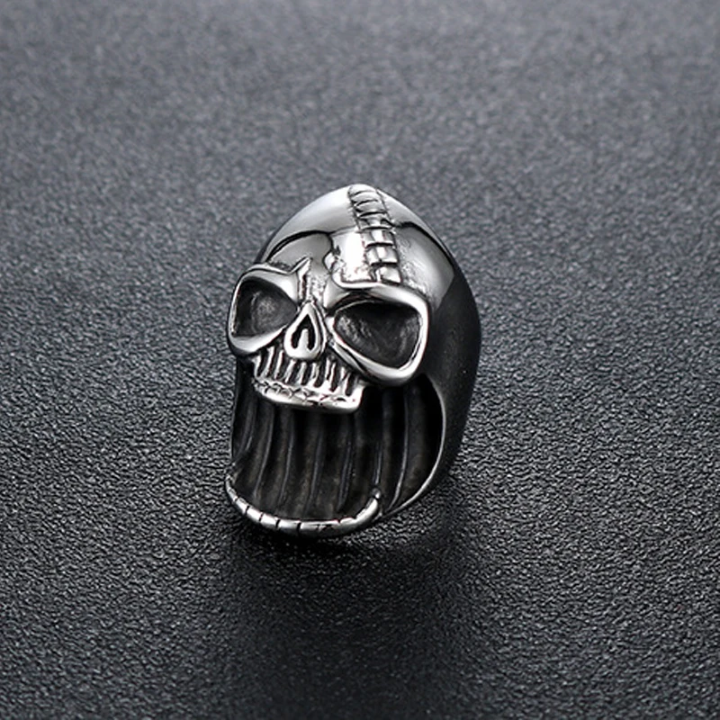 Кольца в стиле панк из нержавеющей стали с черепом призраком головой Мужской