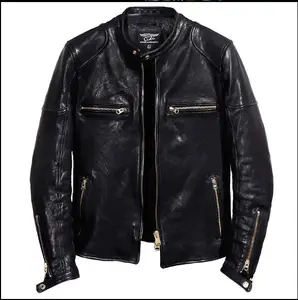 Куртка мужская из натуральной овечьей кожи, в винтажном стиле