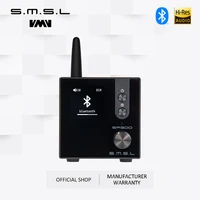 smsl sa300 hifi power amplifier digital sound amplifier bluetooth 5 0 32bit384khz subwoofer with remote control blueredblack