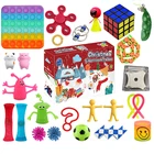 Календарь для детей на новый год 2021, календарь для праздников, с обратным отсчетом, 24 шт, микро фиджет-игрушки, Рождество для детей