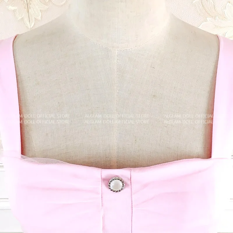 

Korea Sexy Sheath Bodycon Cloth Women's Summer Wrinked Single Breasted Ruffles Sleeveless Strap Mini Club Dress