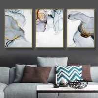 modern abstract blue grey yellow marble poster decorative pictures wall art for living room print canvas painting home decor
