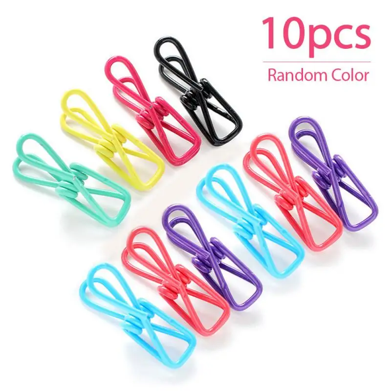 

10PCS Multipurpose Clip Metal Binder Clips Notes Letter Paper Organizer Supplies Clothespins Decorative Sheet Clip Clothes Pegs