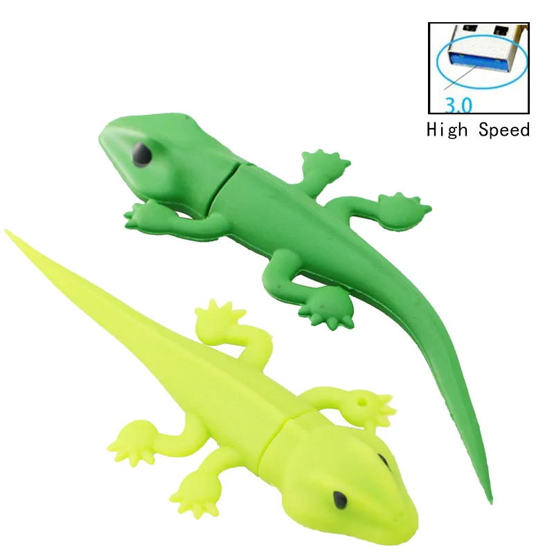 USB флеш накопитель зеленые броши в виде ящерицы 4 ГБ 8 16 32 64 Гб Gecko 3 0 высокое