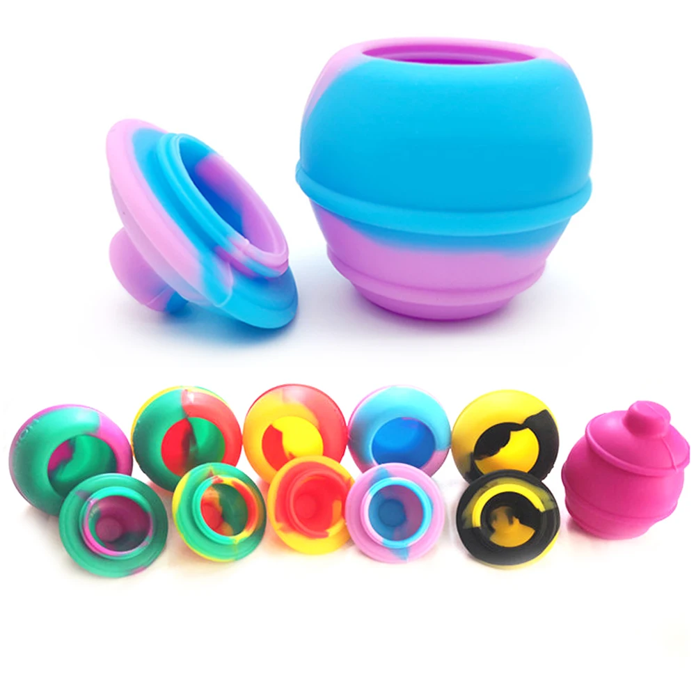 

50Pcs Silicone Jar 28ml Oil Wax Dab Box Kitchen Container Case Tobacco Storage Shisha Chicha Hookah Cigarette Smoking Accessorie