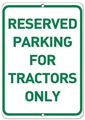 

ZJLVMF Vintage Man Cave Decor 12x16,Reserved Parking for Tractors Only Sign,Funny Warning Signs f