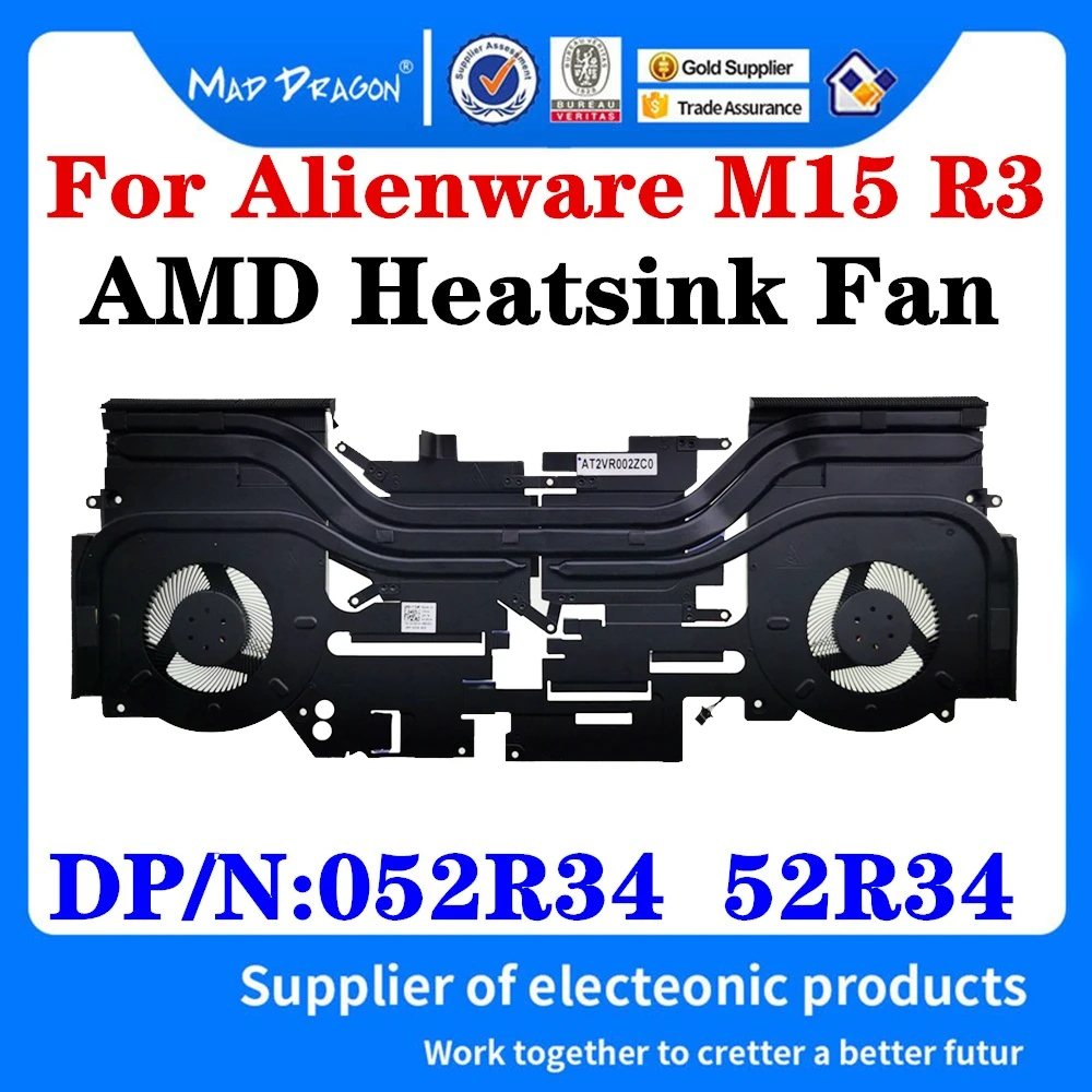

Новинка, 052R34 52R34 0TG9V0 0TG9V0 D1X38 D1X38 для ноутбуков Dell Alienware M15 R3, графическая карта AMD, охлаждающий вентилятор ЦПУ, вентилятор радиатора