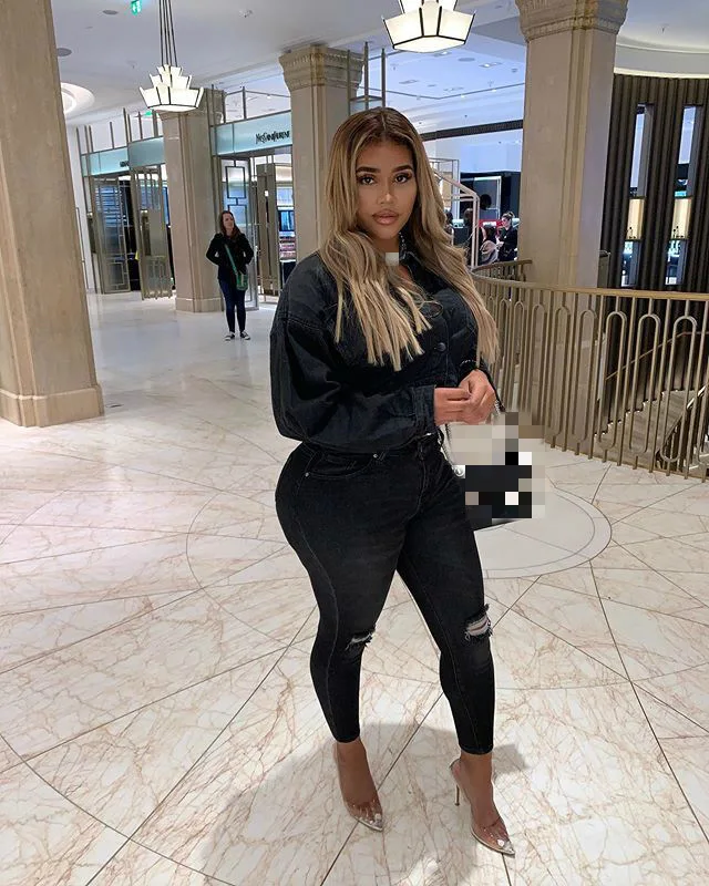 

1C loose short denim jacket female elastic denim women denim jacket custom logo print on product and package from 1pc dropship