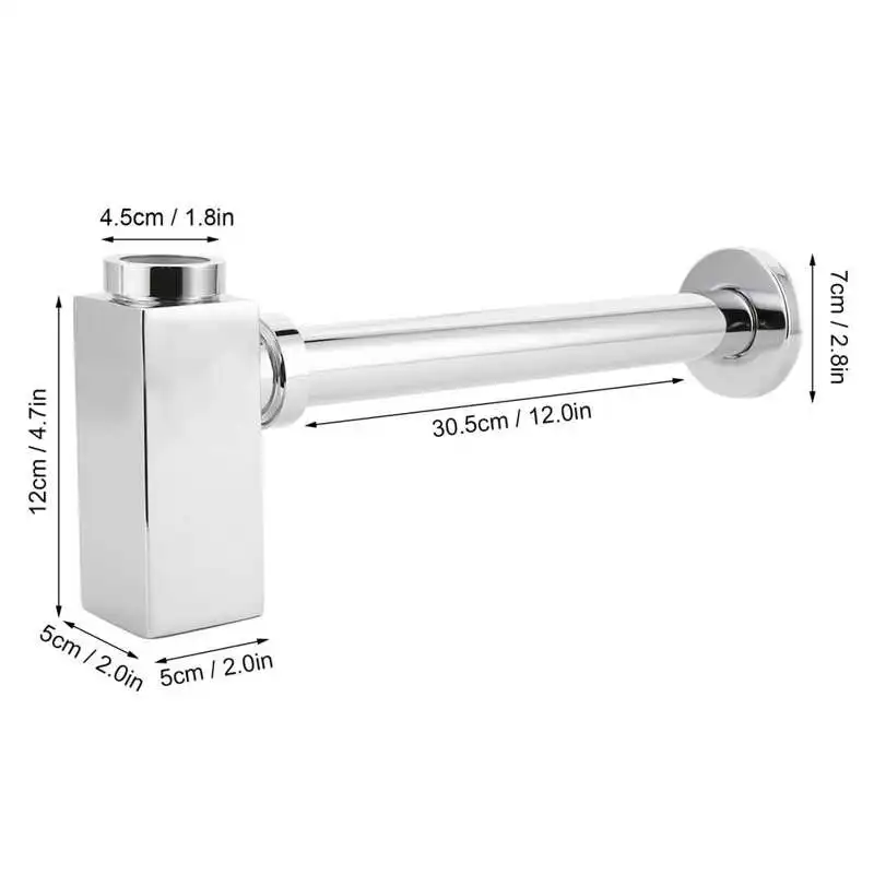 

Trap Drain Kit Drain Pipe Stainless Steel Restroom for Kitchen Home Toilet