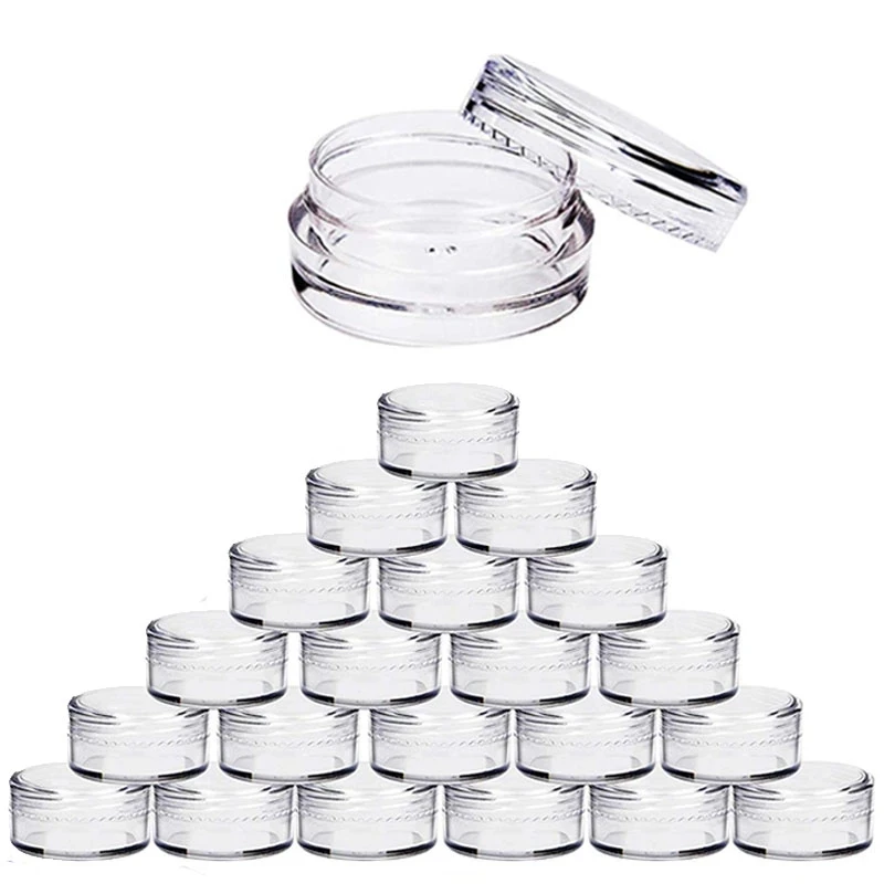 100 pz 2g/3g/5g/10g/15g/20g vaso di trucco cosmetico di plastica vuoto vasi bottiglie di campione trasparente ombretto crema balsamo per le labbra contenitore