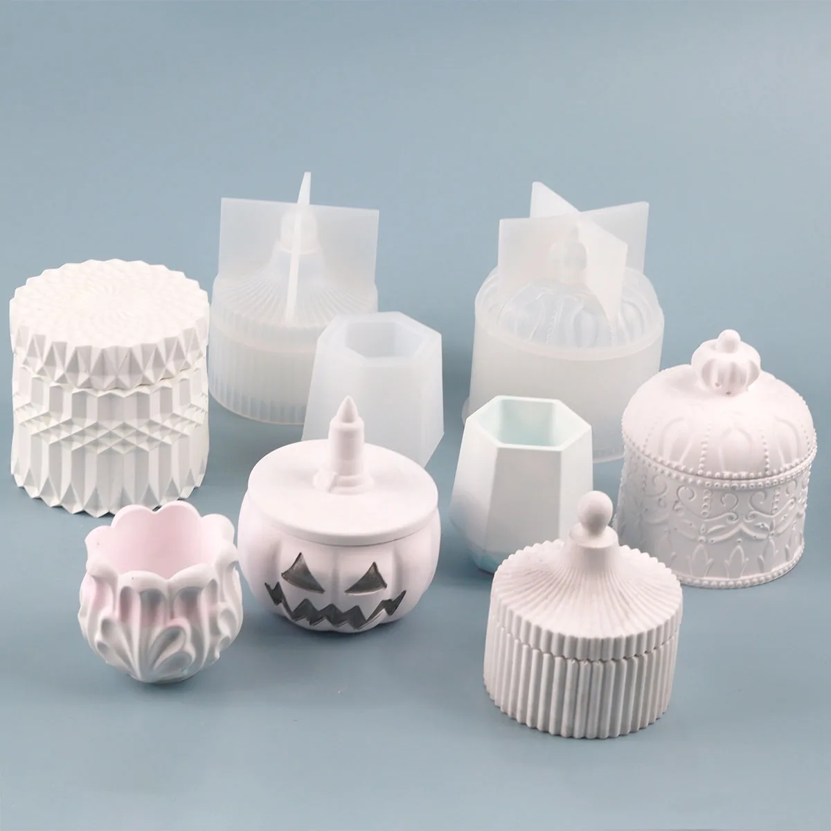 

Hexagon Storage Tank Concrete Silicone Mold For Succulent Plants Round Pen Container Plaster Gypsum Mould Cement Clay Molds