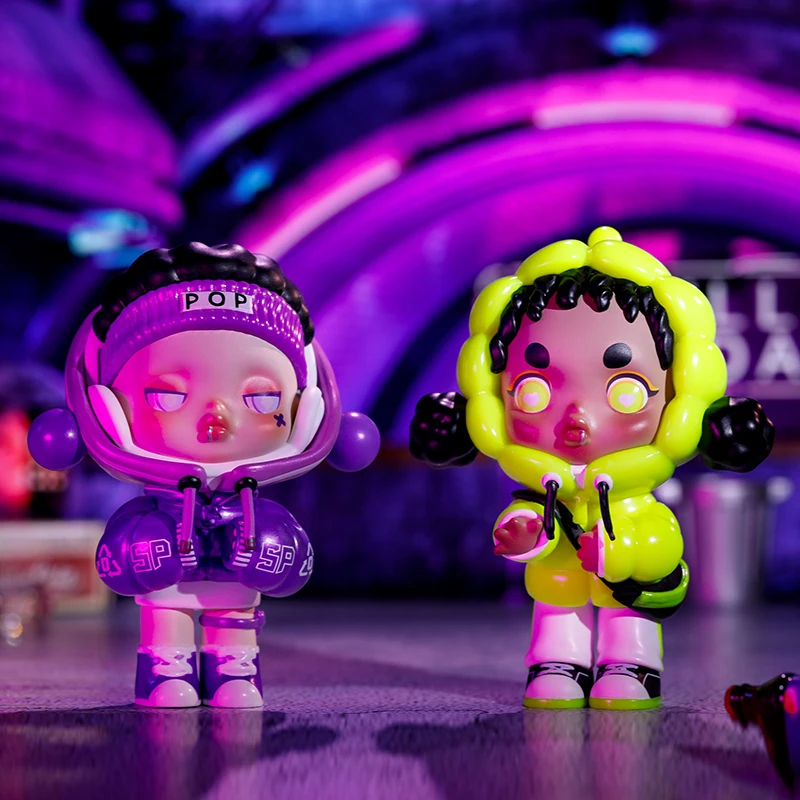 POPMART-figuras de acci&oacute;n binarias de la serie Skullpanda Hypepanda, mu&ntilde;eco de caja ciega, regalo de cumplea&ntilde;os para ni&ntilde;os-2